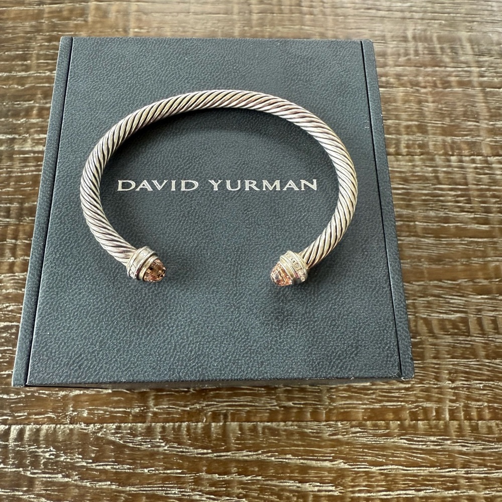 David Yurman Morganite & Diamond Cable Bracelet